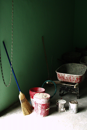 This photo was taken at Her Magesty's Prison at Fox Hill in Nassau, The Bahamas. While administering an Art Therapy programme, I was given a tour of the new Technical Vocational Training Centre which was under construction at the time, and came across this incredible grouping of shapes, colors, light, shadow, and texture... I thought it was one of the most beautiful images I had ever seen! When designing a new look for my web design company, I thought it would be a fun, unusually humble image : )